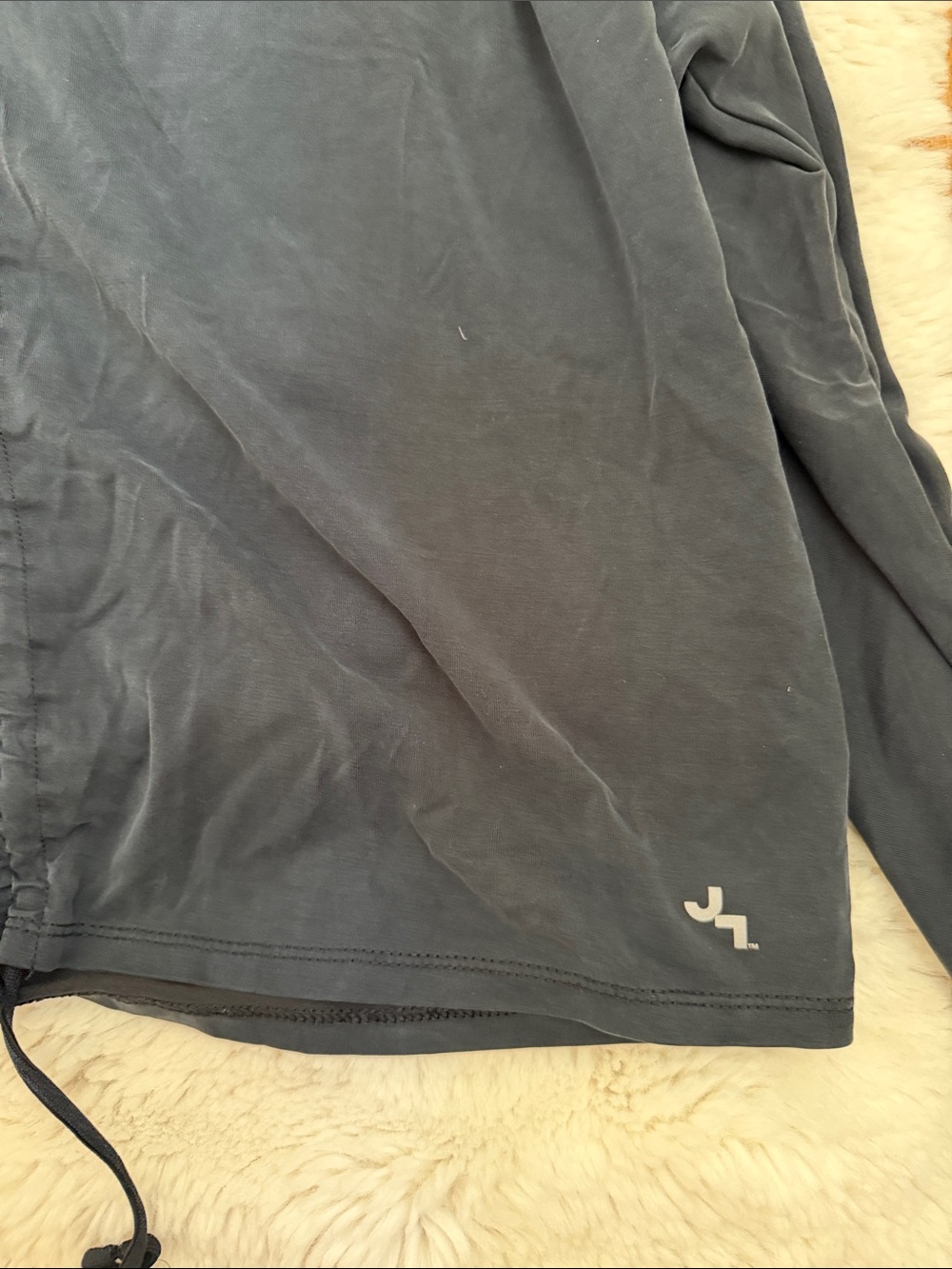 JoyLab Black V-Neck Long Sleeve Drawstring Hem Top - Picture 2 of 5
